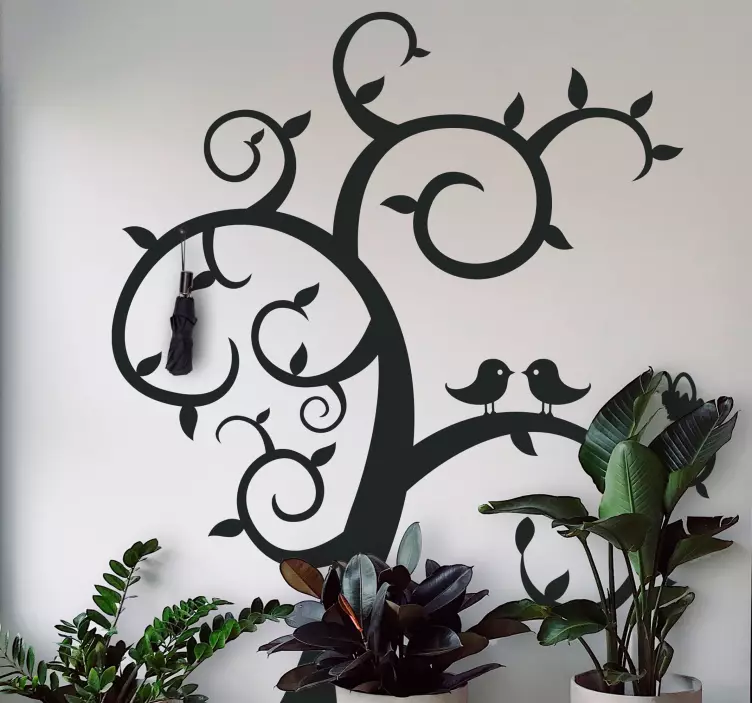 Madarak a fán fogas matricák - TenStickers