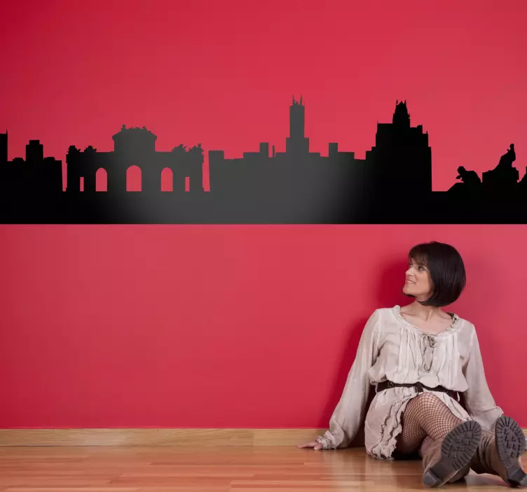 Madrid városa sziluett matrica - TenStickers