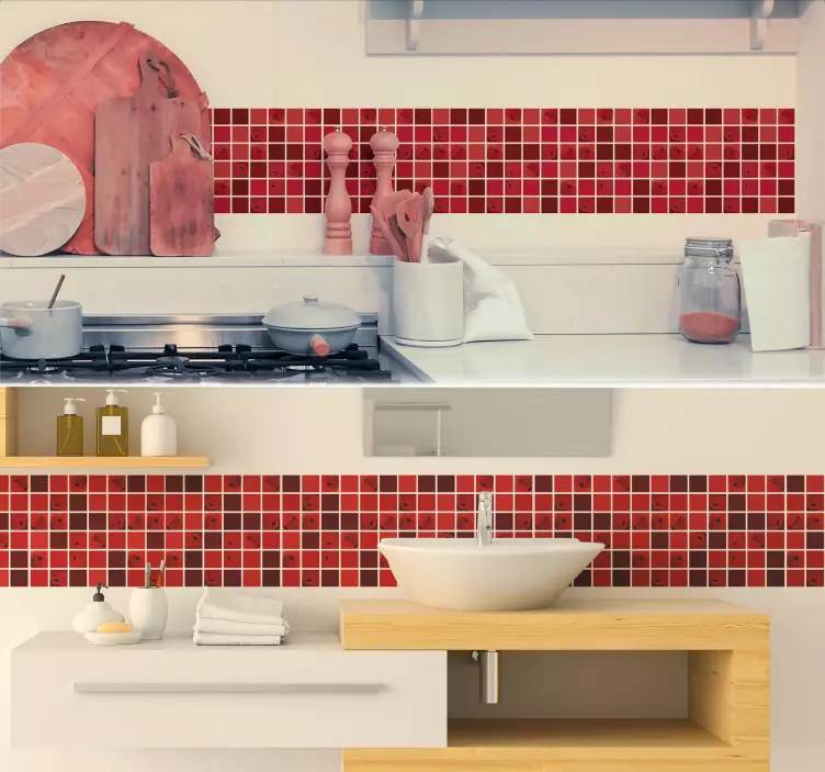 Mák mozaik csempe matrica - TenStickers