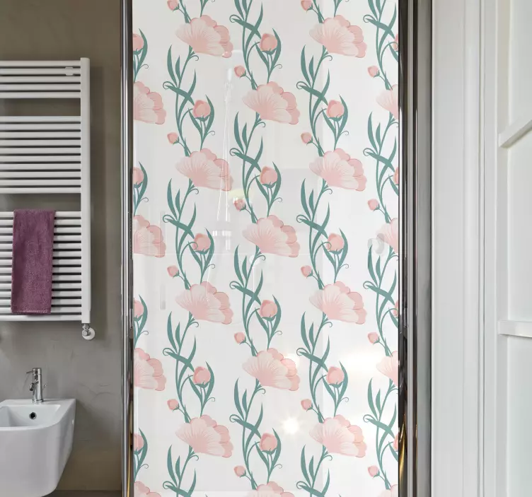 Mák virág zuhany képernyő matrica - TenStickers