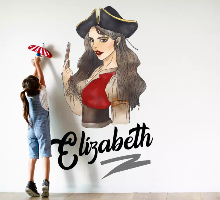 Manga illusztráció kalóz lány gyermekek matrica - TenStickers