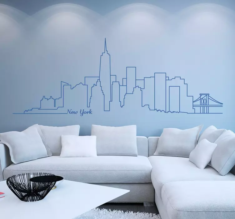 Manhattan skyline fal matrica - TenStickers