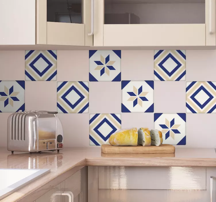 Marokkói cserép kereszt matrica - TenStickers