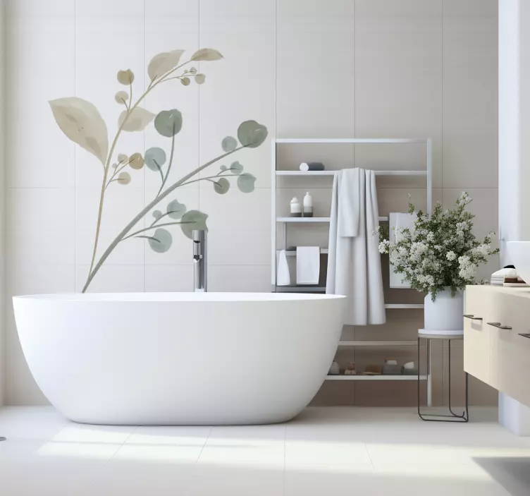 Matrica Fürdőszobák akvarell brench - TenStickers