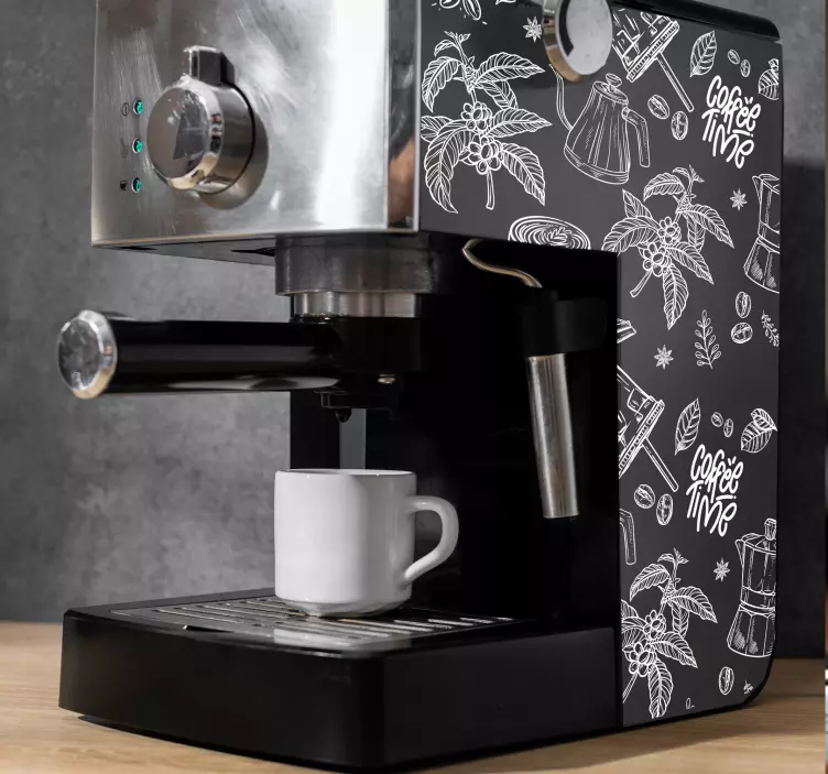 Matrica Készülékek rajzolt kávé elemek - TenStickers