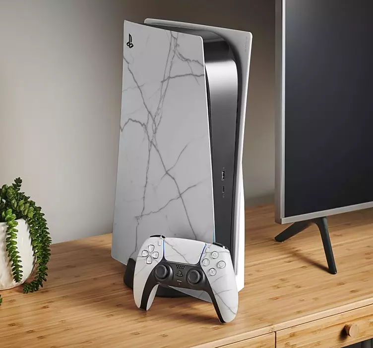 Matrica Ps5 fehér márvány - TenStickers