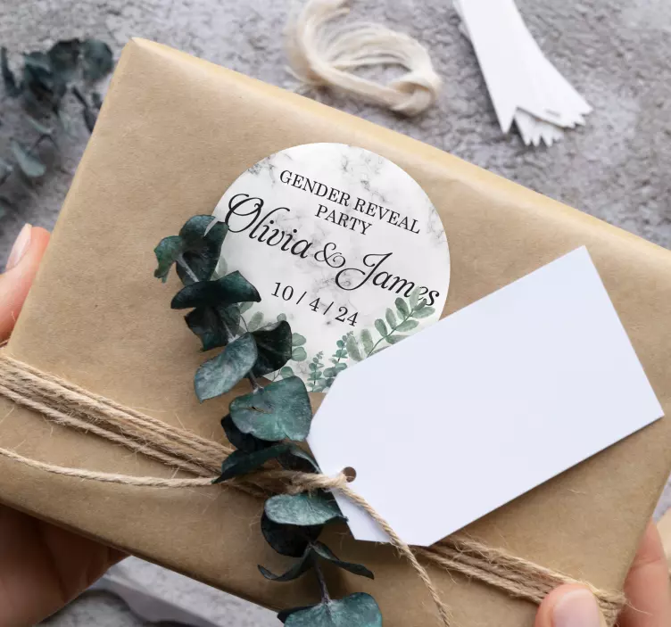 Matrica Személyre szabott neme feltárja párt márvány - TenStickers