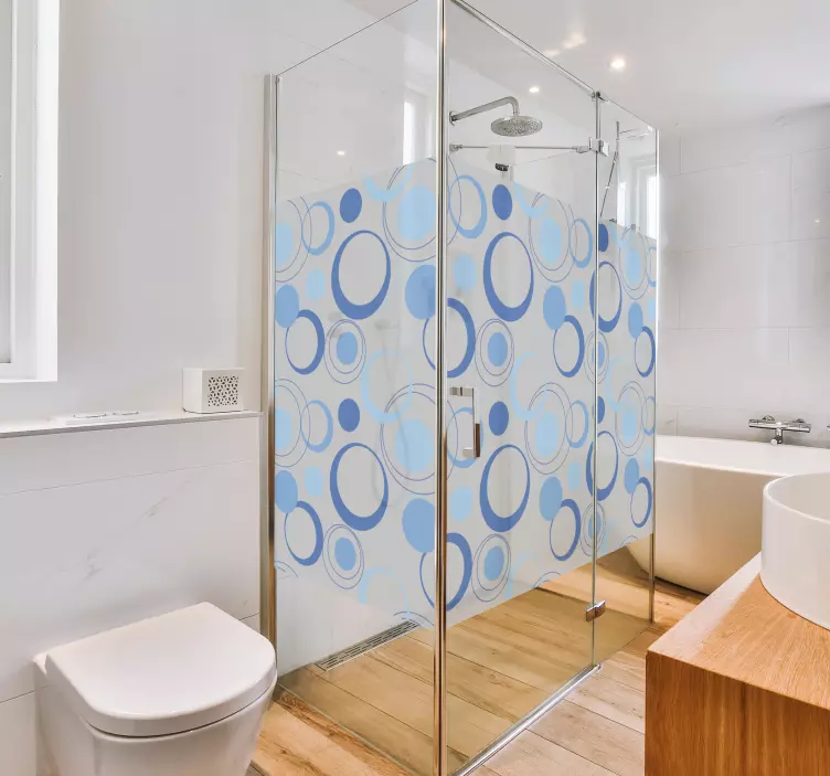 Matrica Zuhany minimális kék buborékok - TenStickers