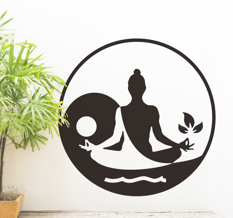 Meditáló buddha nappali fal dekoráció - TenStickers