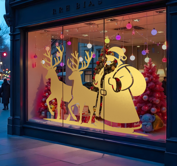 Mikulás sziluett Karácsonyi matrica - TenStickers