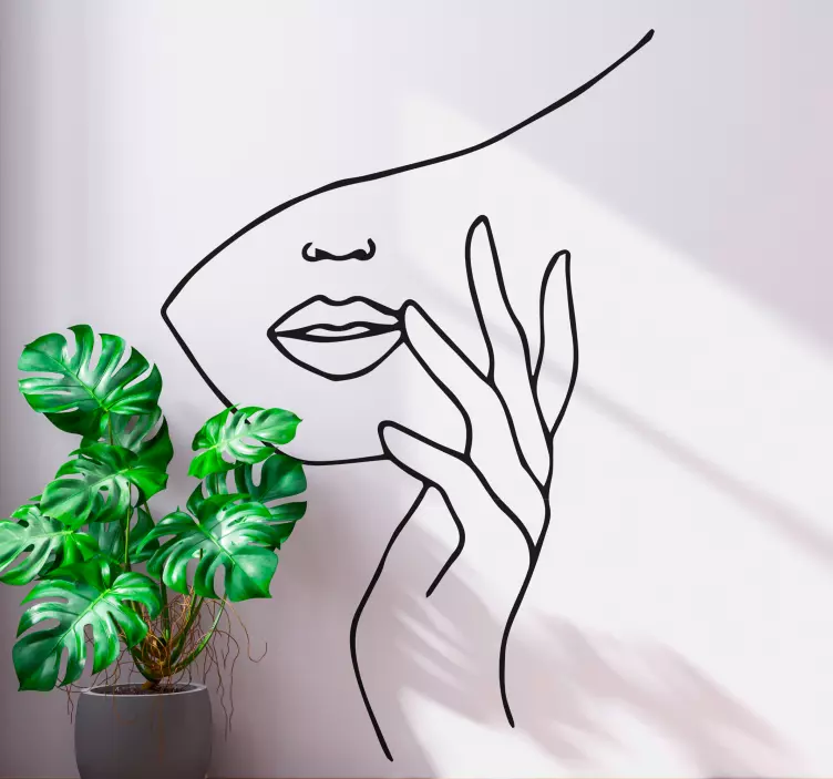 Minimalista arc kéz emberek matrica - TenStickers