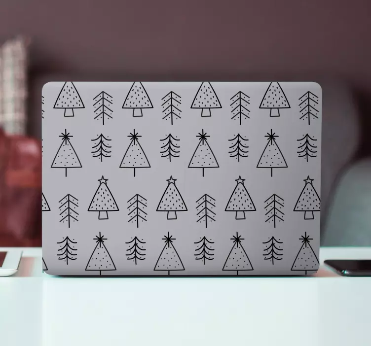 Mintás karácsonyfák karácsonyi matrica - TenStickers