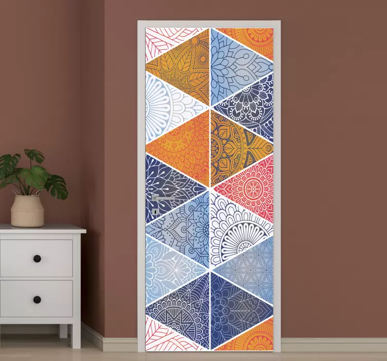 Modern geometriai mandala ajtó matrica - TenStickers