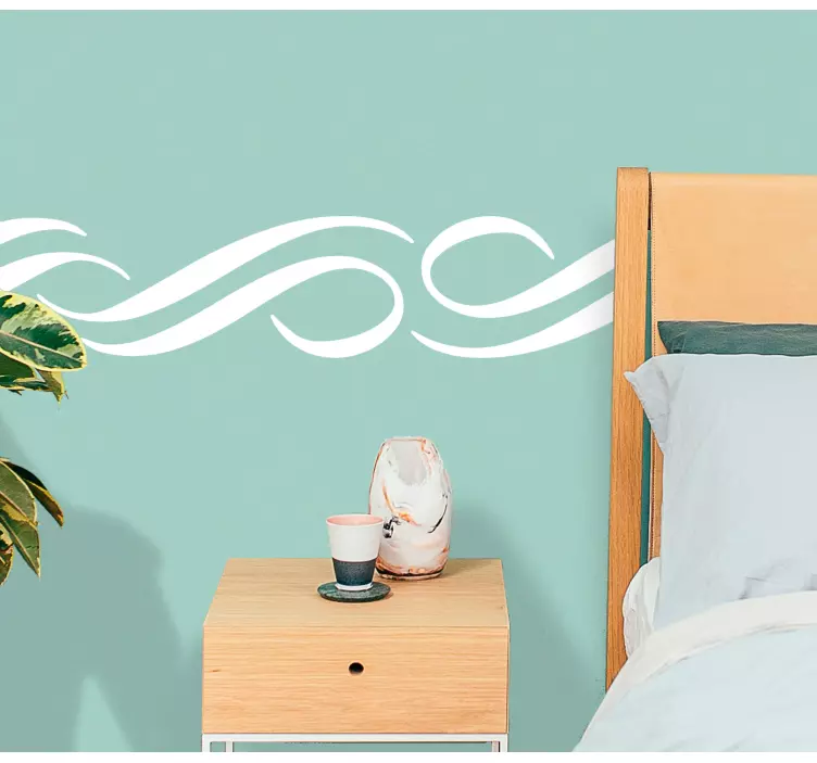 Monocolor arabeszk mintás szegély matrica - TenStickers