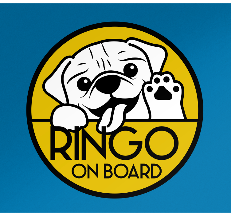 Monocolor szép kutya leskelő autó matrica - TenStickers