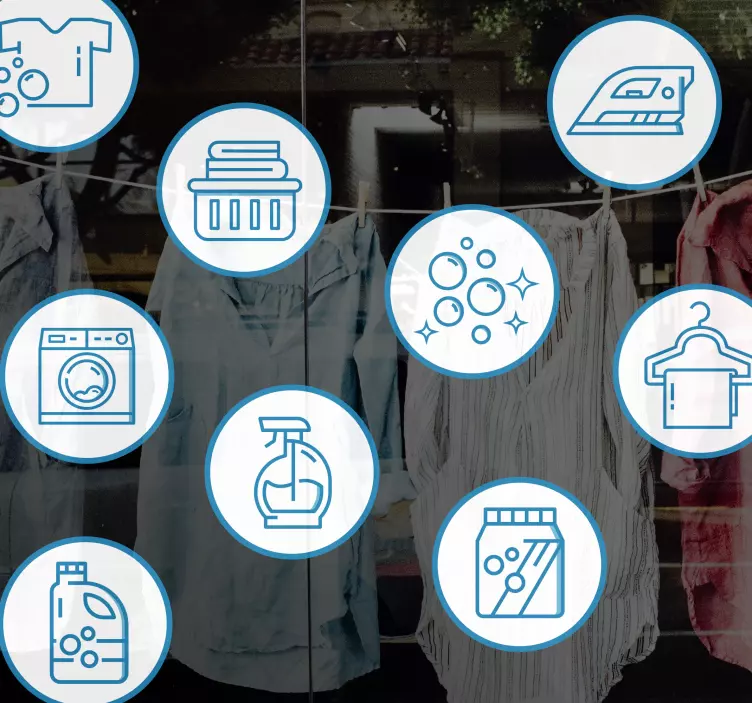 Mosodai termékek kirakat matrica - TenStickers