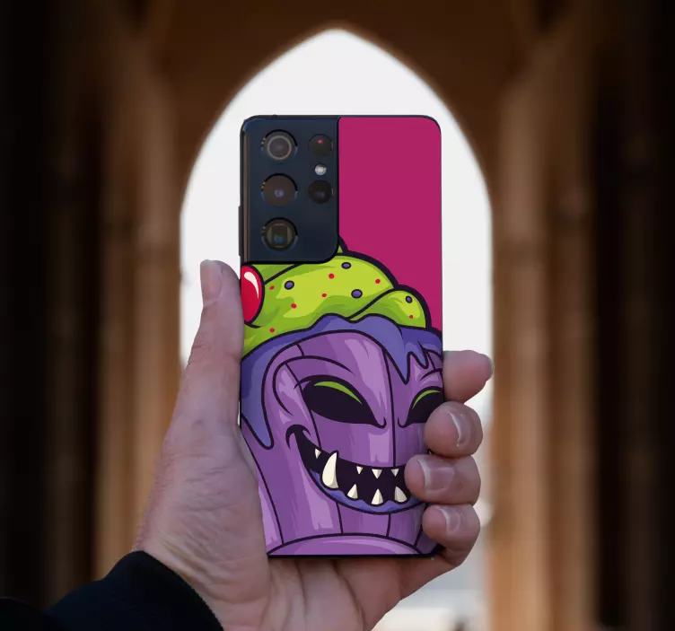 Mosolygó muffin karakter matrica samsung - TenStickers