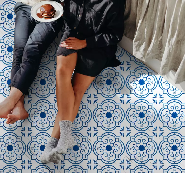 Mozaik vintage minta padló matrica - TenStickers