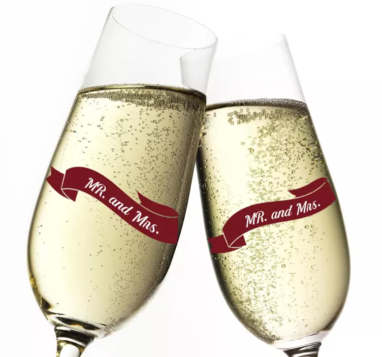 Mr és mrs szalagcímke matrica - TenStickers