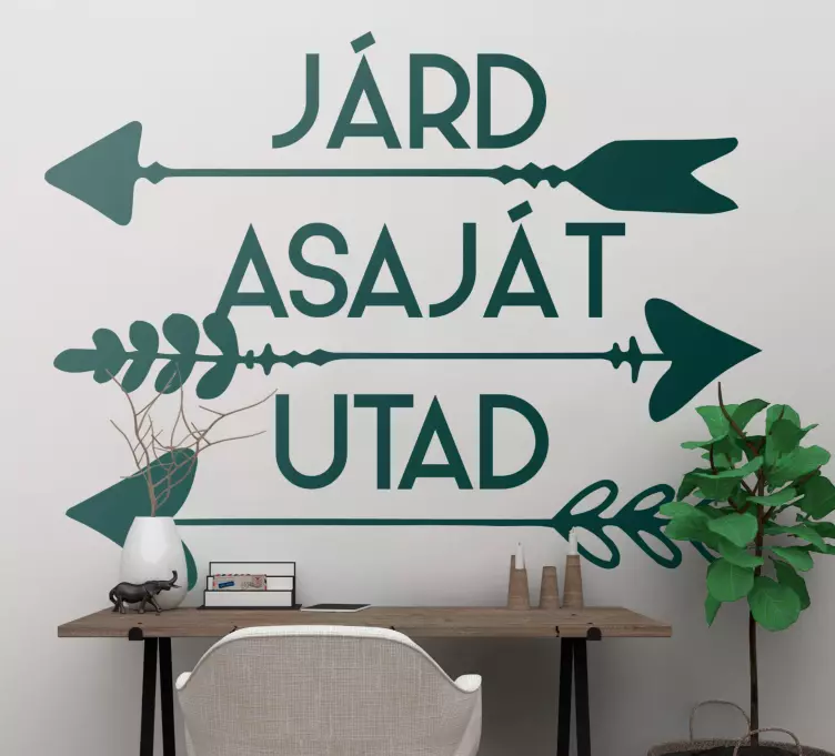 Munka idézet nyilak szöveg matrica - TenStickers