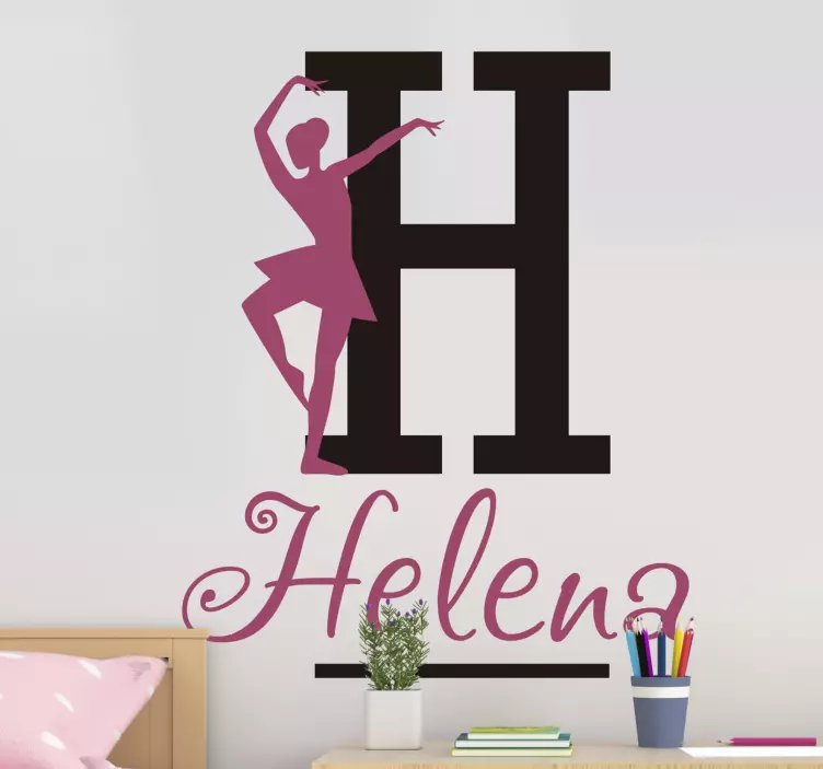 N balett-táncos lány névtánc matricával - TenStickers