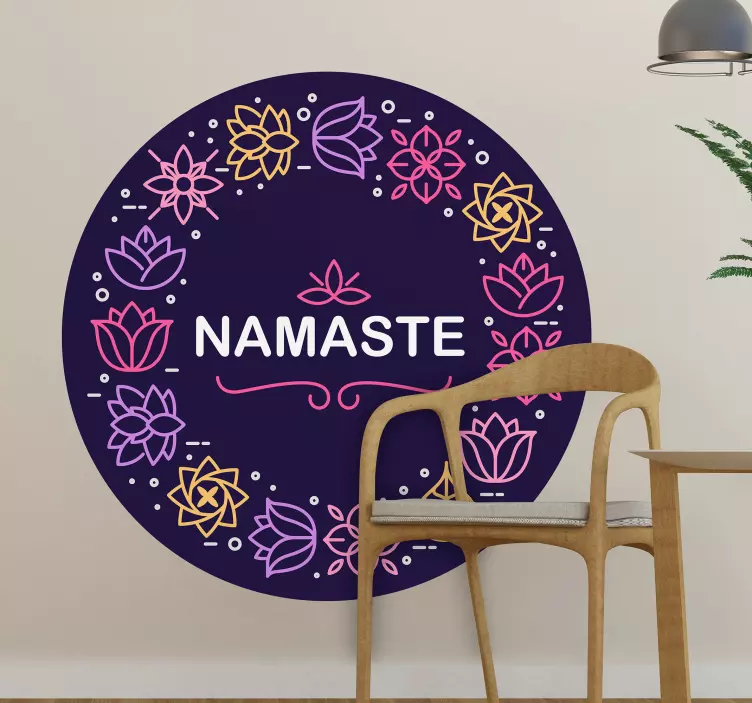 Namaste virág kör design természet matrica - TenStickers