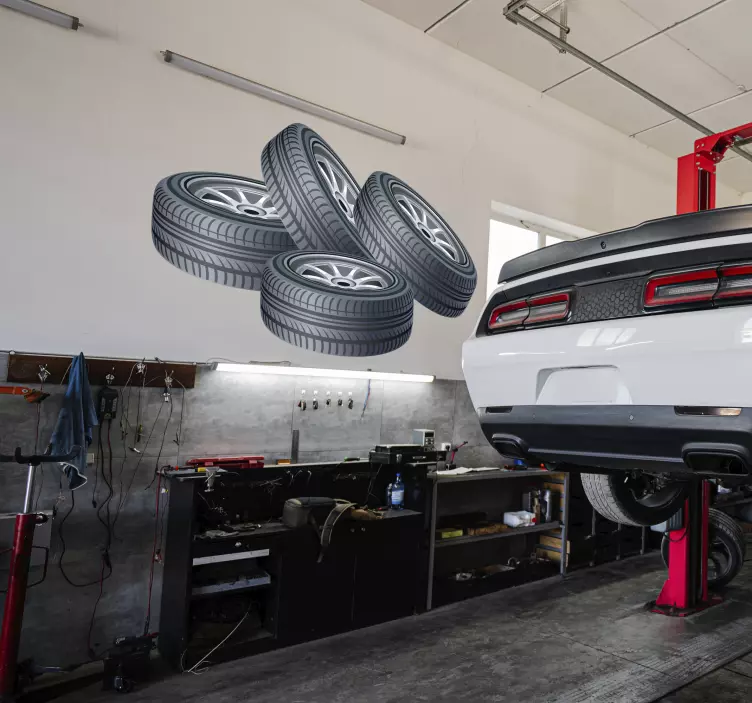 Négy gumiabroncs matrica - TenStickers