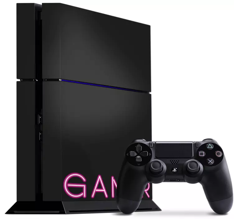 Neon design gamer ps4 matricák - TenStickers