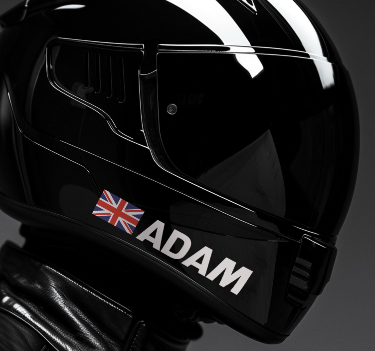 Név zászló mintával motoros matrica - TenStickers