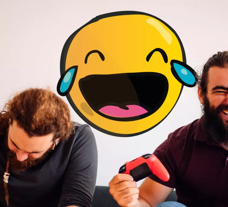 Nevető emoji design falmatrica - TenStickers