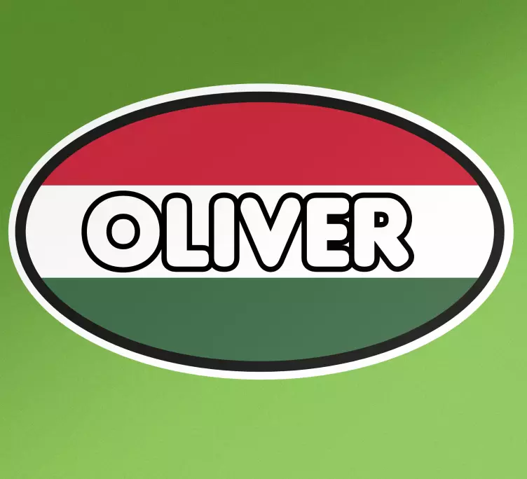 Névvel ellátott magyar zászló testreszabható matrica - TenStickers