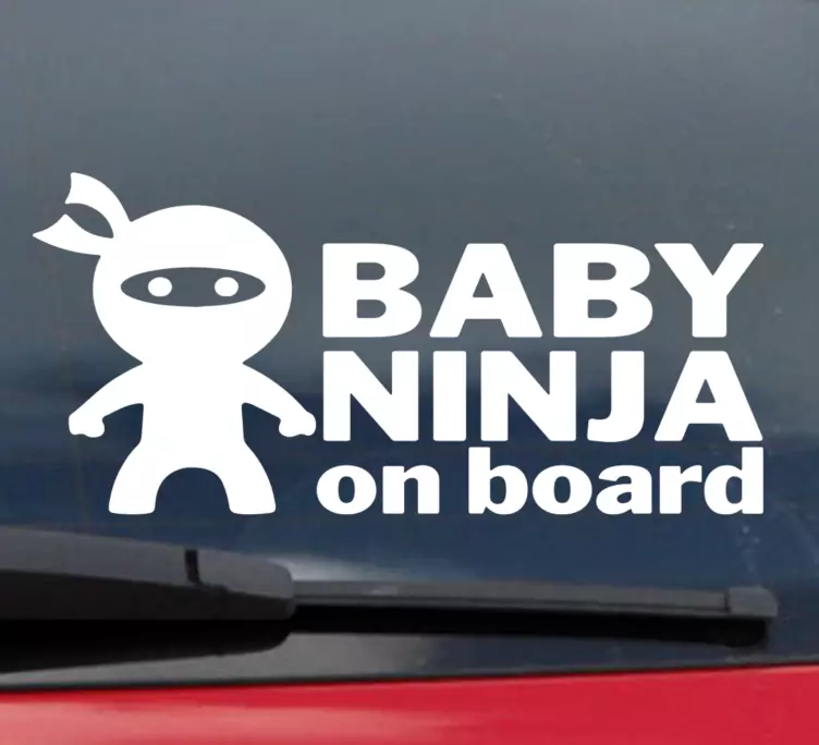 Ninja baba figyelmeztetés erdei állatok falmatrica - TenStickers