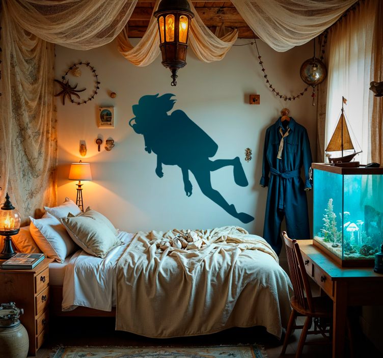 Női búvár sport matrica - TenStickers