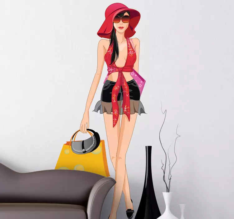 Nyári lány fal matrica - TenStickers