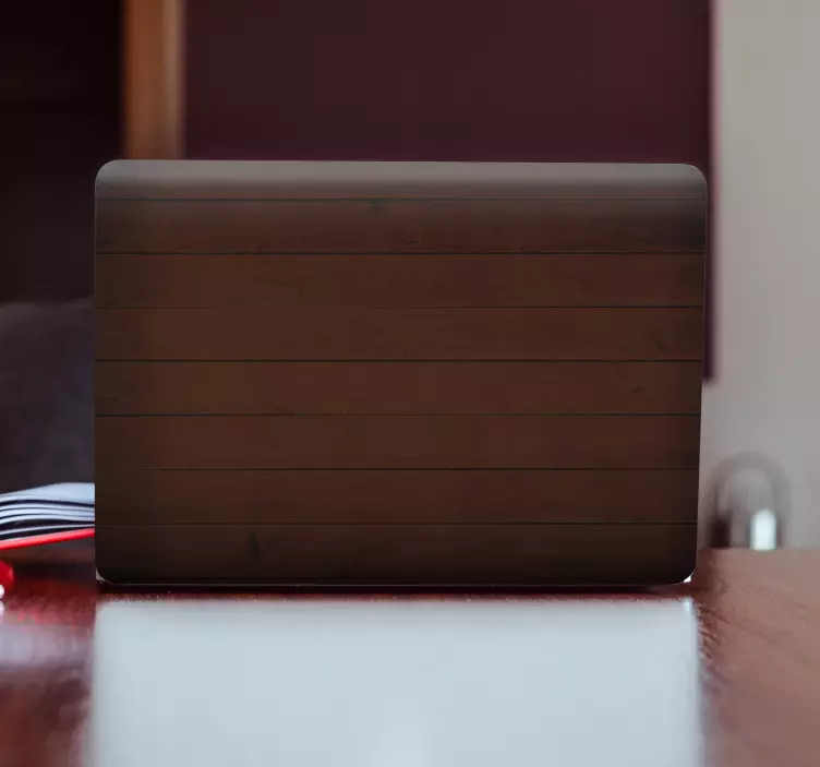 Nyers barna deszka minta laptop bőr - TenStickers