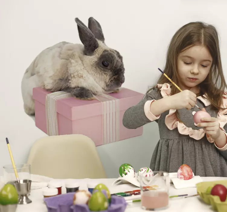 Nyúl ajándék haszonállat fal matrica - TenStickers