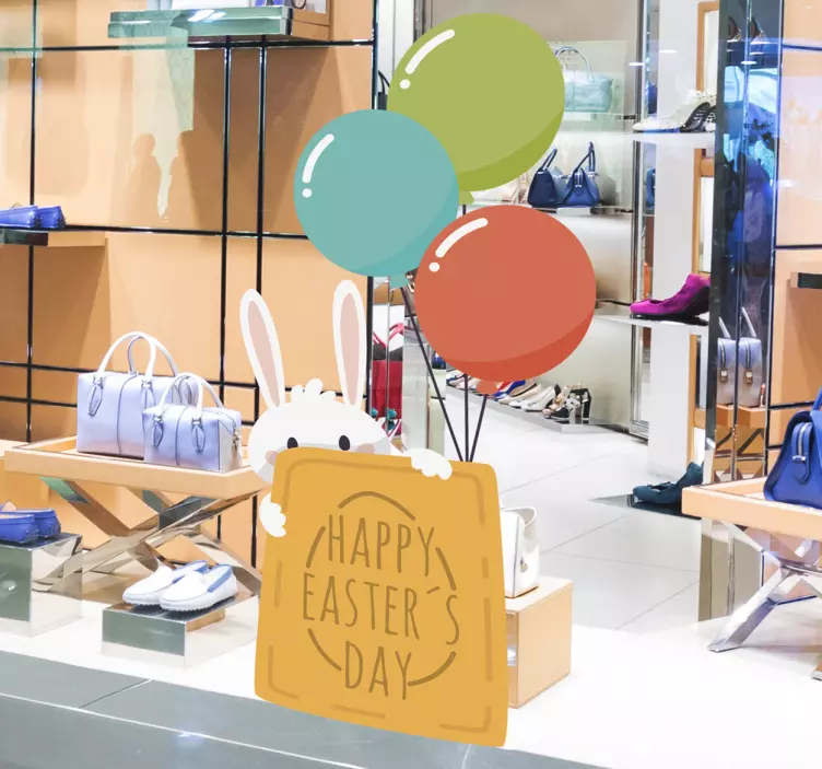 Nyuszi húsvéti ablak matrica - TenStickers