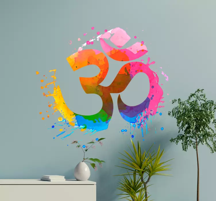 Om yoga wall vinyl matrica - TenStickers