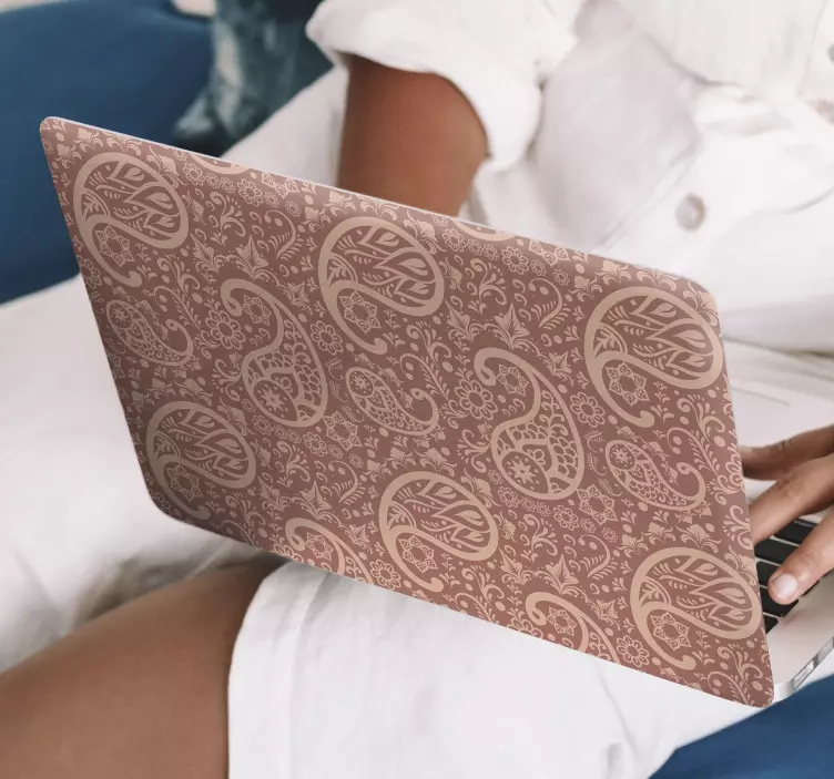 Paisley díszítő mintás laptop matrica - TenStickers