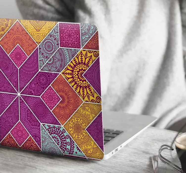 Paisley mozaik laptop matrica - TenStickers