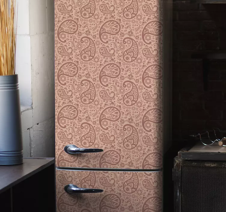 Paisley színes mintás hűtőszekrény matrica - TenStickers