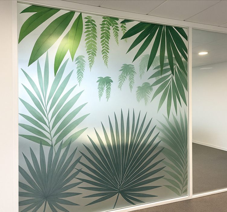 Pálmalevél motívum ablakmatrica - TenStickers