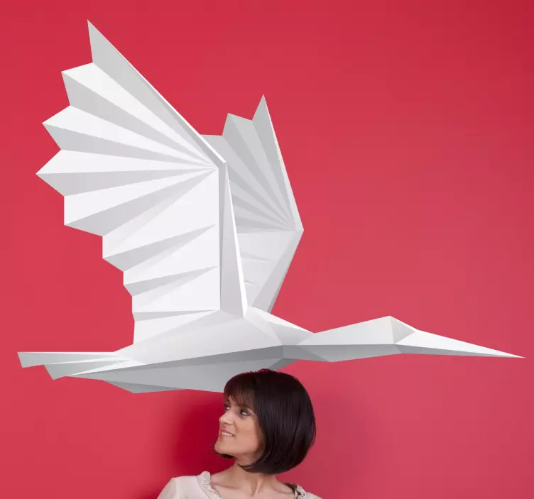 Papír madár fal matrica - TenStickers