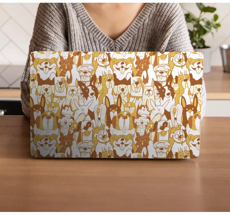 Party kutyák laptop bőr - TenStickers