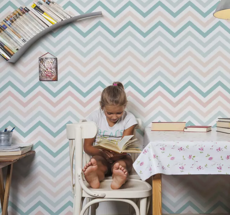 Pasztell cikk-cakk falfestmény matrica - TenStickers