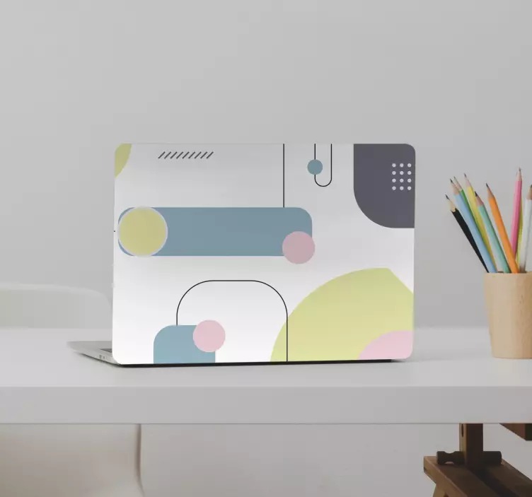 Pasztell geometriai háttér laptop bőr - TenStickers