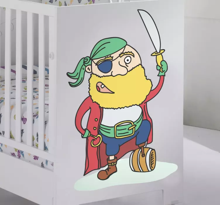 Pegleg kalóz gyerekek matrica - TenStickers