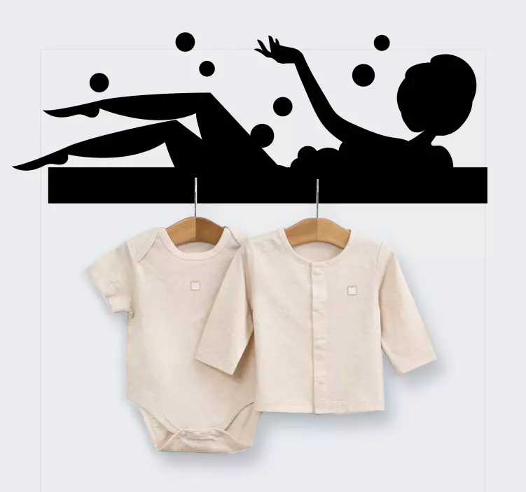 Pihentető fürdőkádas jelenet fogas matricák - TenStickers