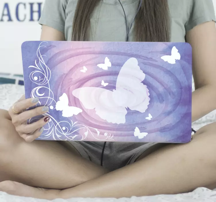 Pillangós örvények mintás matrica laptophoz - TenStickers