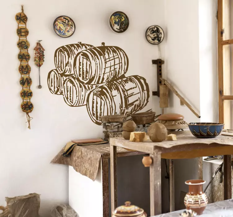 Pince hordók illusztráció fal matrica - TenStickers